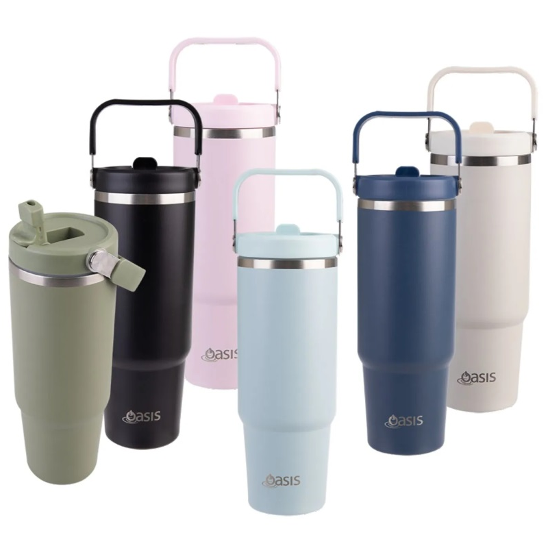 Oasis Stainless Steel Insulated Voyager Carry Tumbler With Sipper Straw 900ML