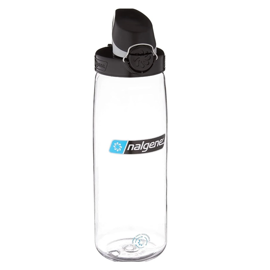 Nalgene 24oz On-The-Fly (OTF) Sustain Water Bottle – Clear with Black Cap