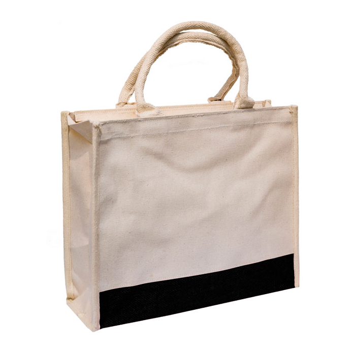 Laminated Canvas Jute Bag with Zipper